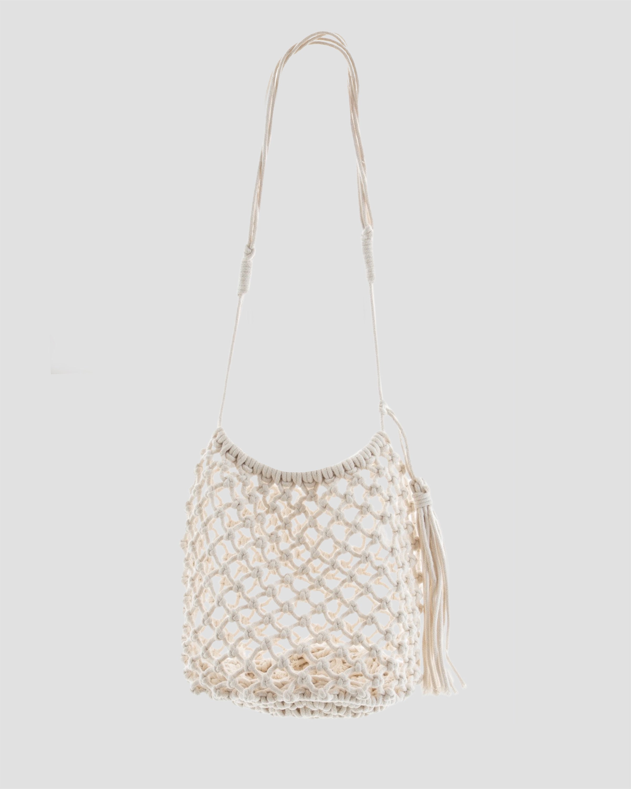 LMIRL Crochet Net Shoulder Bag In White